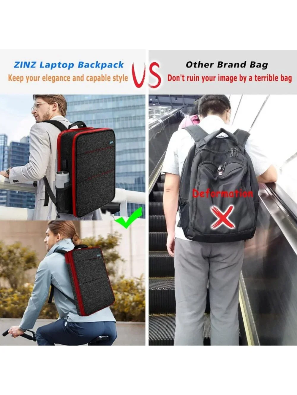 Expandable Water-Resistant Laptop Backpack for 15-16